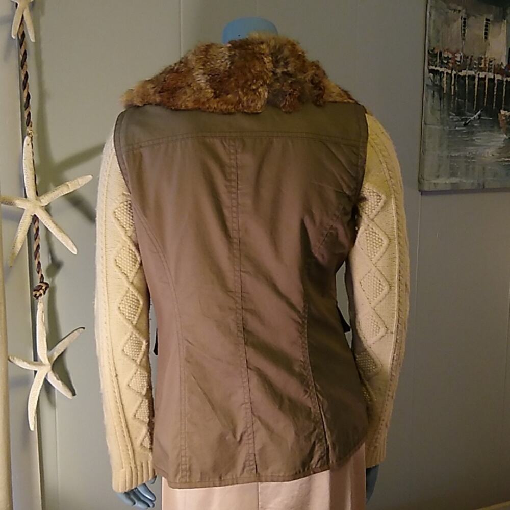 🫰🏼Dover AKA NY Army Jacket With Detachable Fur Y2K Penny Lane - Picture 3 of 8